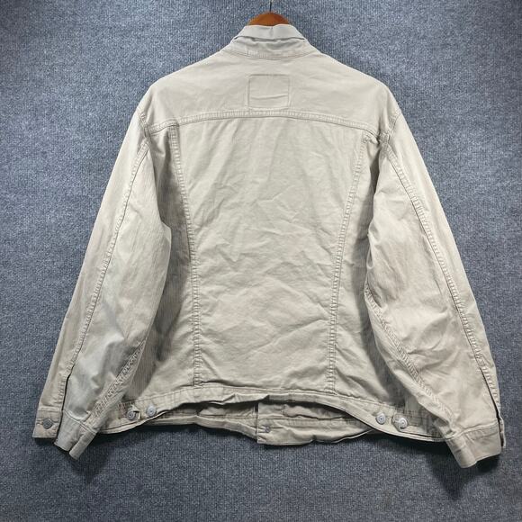 Levis Vintage Fit Button Up Work Shirt Men's XXL Beige Canvas Workwear Outdoor - Picture 12 of 13